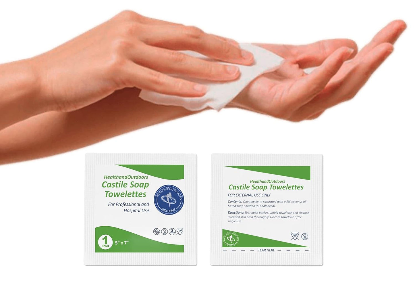 HAO Castile Soap Cleansing Towelettes 125 Count Refreshing Scented Wipes White 125 Count (Pack of