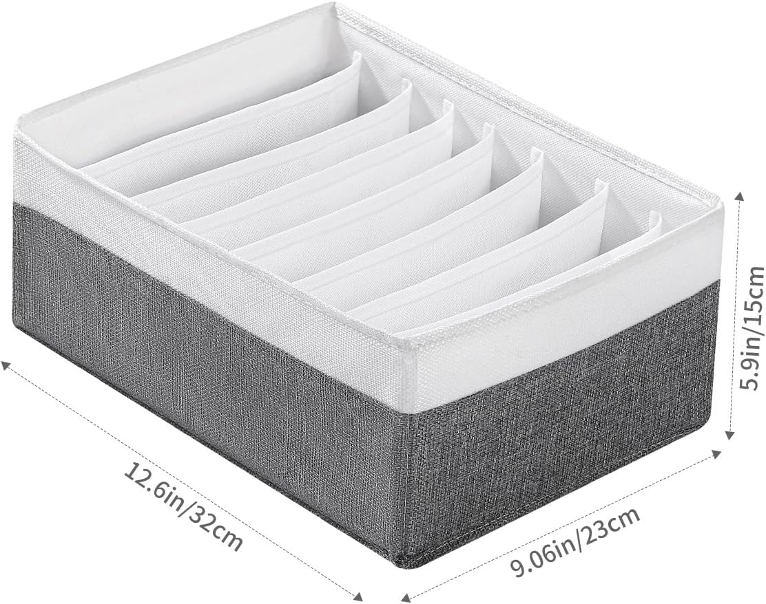 4 Packs T-shirt Drawer Organizers for Clothing,8 Grids Compartment Wardrobe Storage Box, Washable