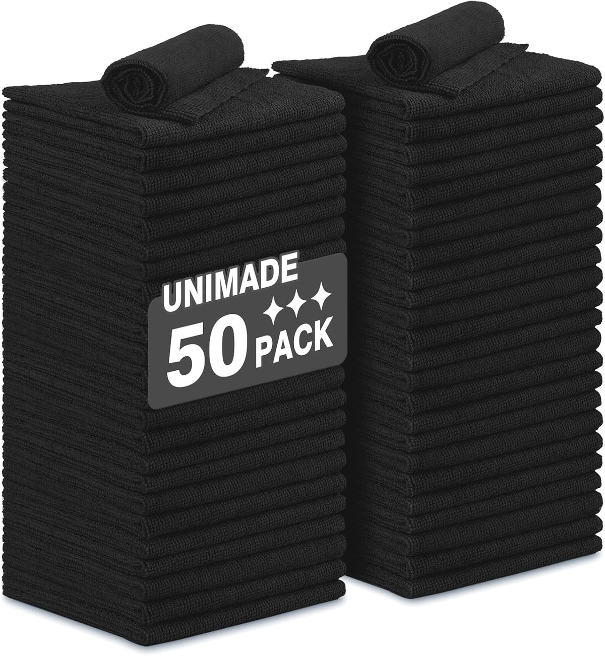 Microfiber Cleaning Cloth, 50 Pack Microfiber Towels for Cars Reusable Shop Rags Bulk Lint Free