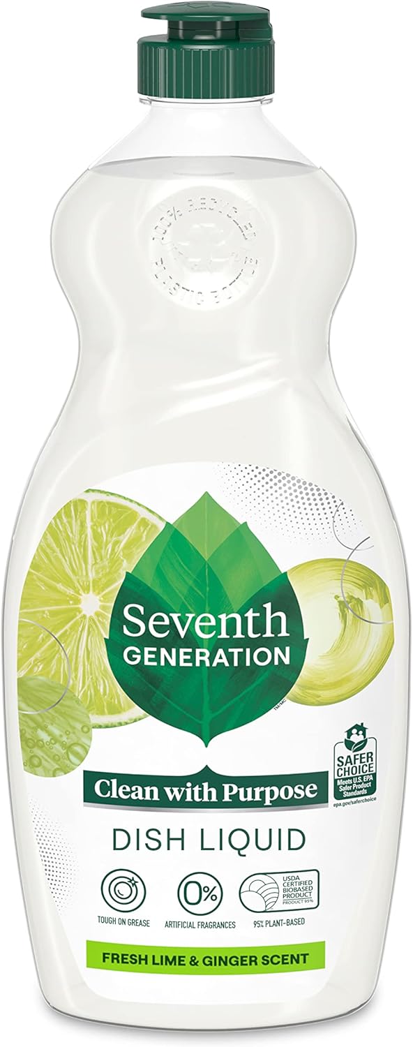 Seventh Generation Dish Soap Fresh Lime & Ginger Scent 1 count Dishwashing Soap Dish Detergent