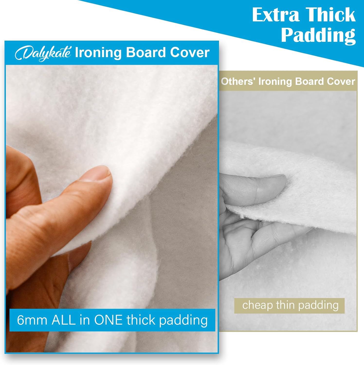 Dalykate Ironing Board Cover and Pad, 15" x 54", Thick Padding, Elastic Edge, Scorch & Stain