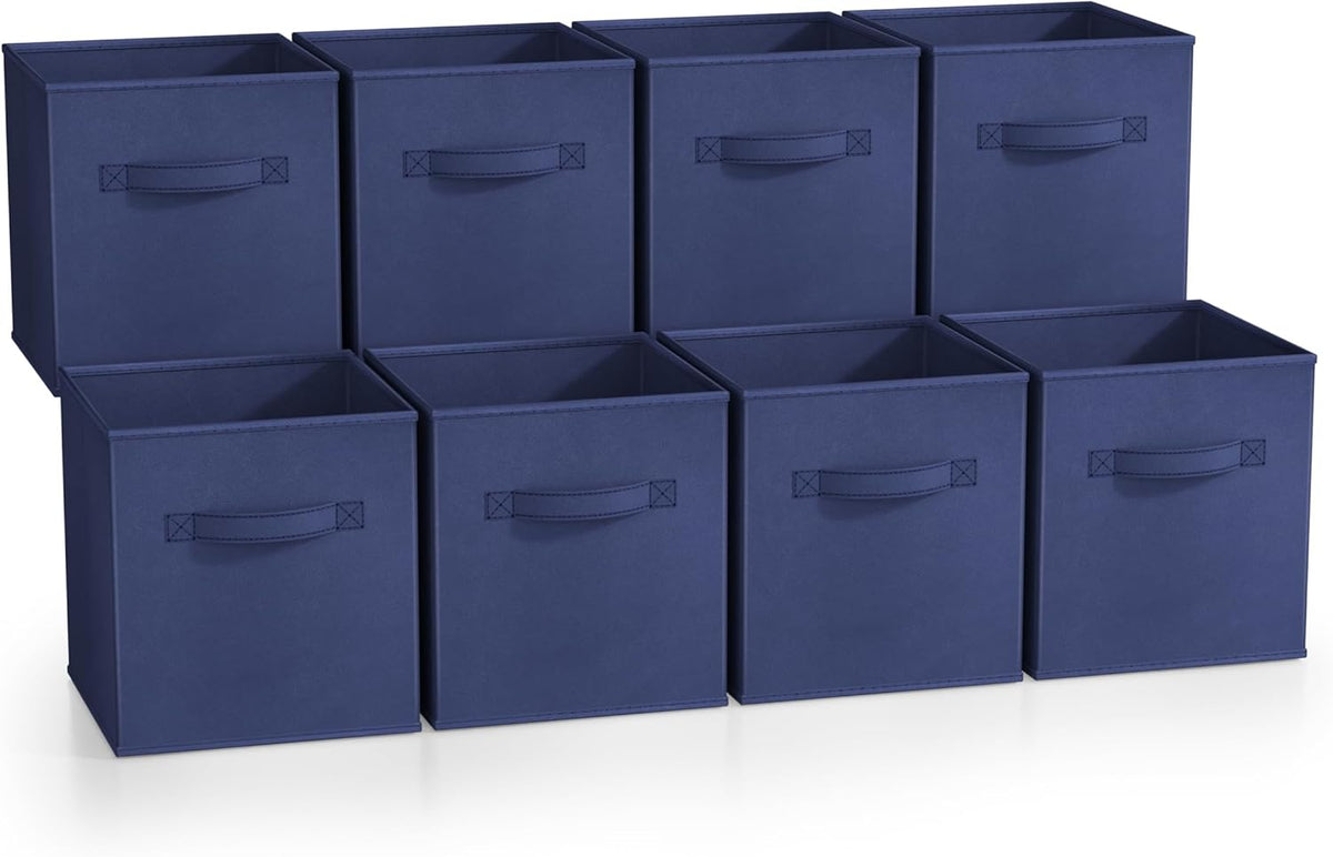 Sorbus Fabric Storage Cubes - 8 Foldable Storage Bins for Organizing Pantry, Cubbies, Toy Box