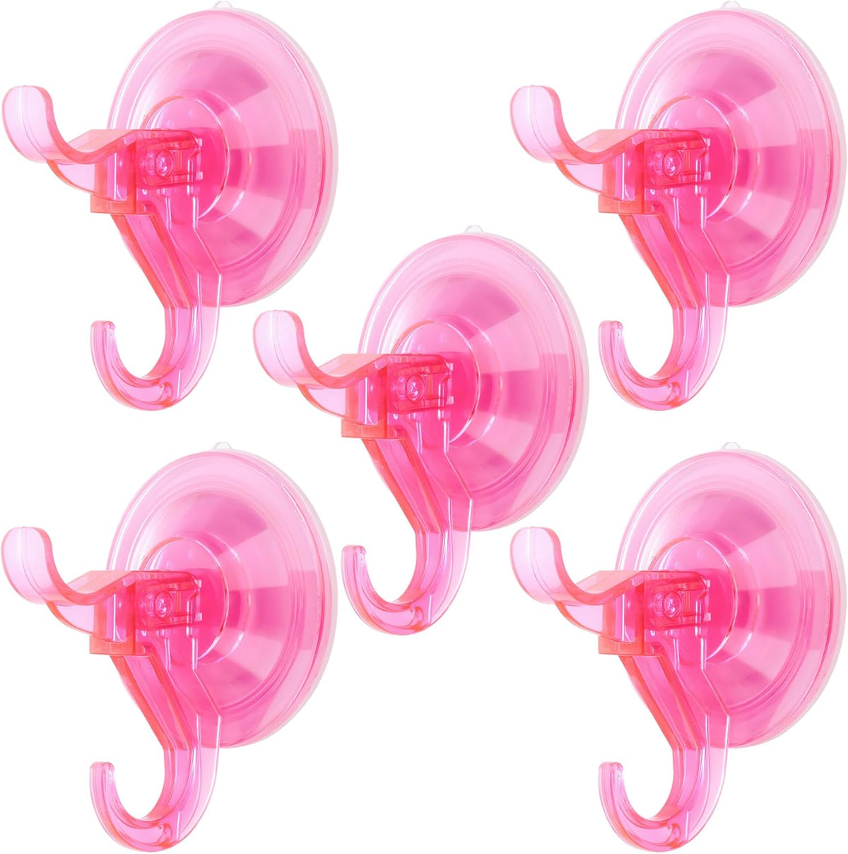 Antimbee Suction Hooks, 5 Pack Clear Hanger, Removable Small Suction Cups for Shower, Bathroom