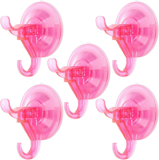Antimbee Suction Hooks, 5 Pack Clear Hanger, Removable Small Suction Cups for Shower, Bathroom