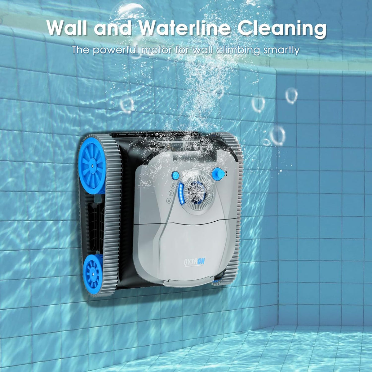 NIXBOT QP5 Robotic Pool Cleaner, Cordless Pool Vacuum for Inground Pools, Dual-Motor Turbine