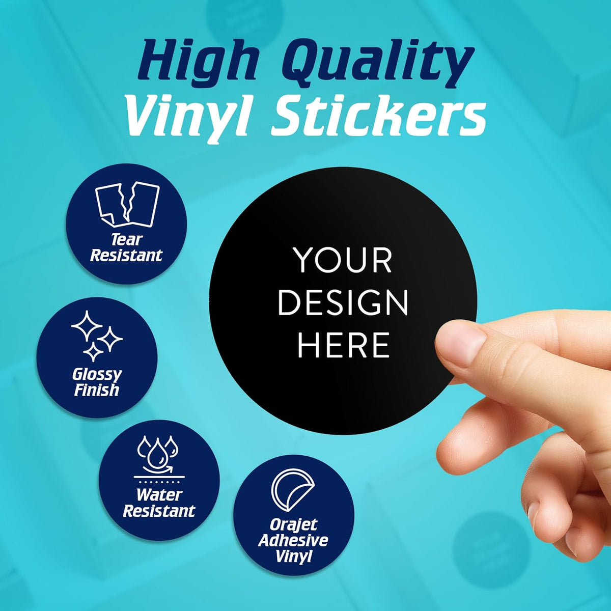 5-1000 Custom Vinyl Stickers - Upload Your own Image, Text, Design, Logo - Personalized Logo Labels
