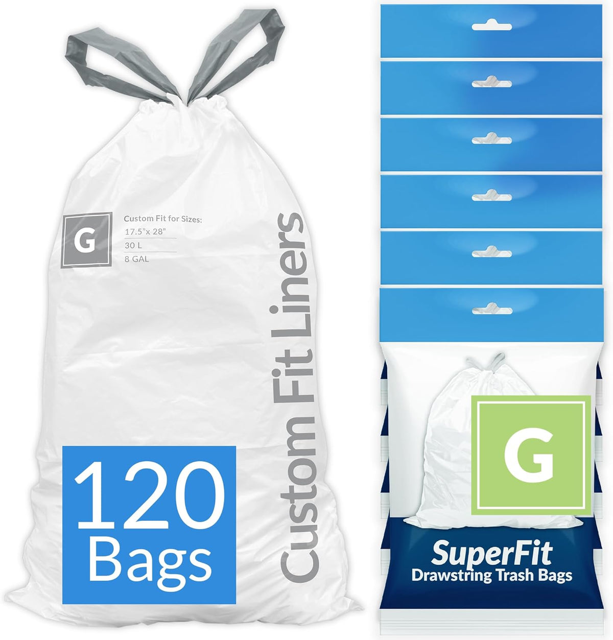 Reli. SuperFit Code G (120 Count) | Compatible with Simplehuman Code G | Dispenser Pack Custom Fit