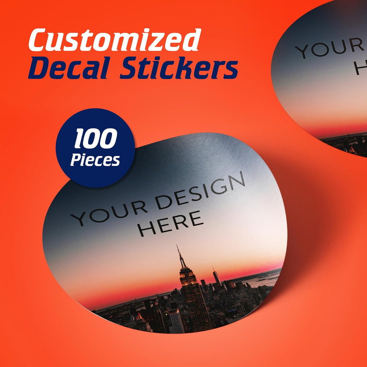 100 Custom Vinyl Stickers - Upload Your own Image, Text, Design, Logo - Personalized Logo Labels