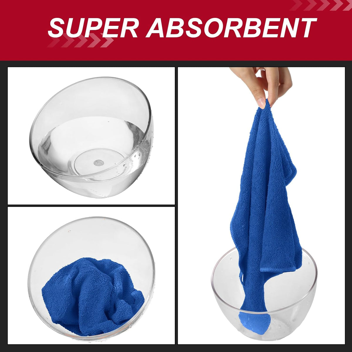 200 Pcs Microfiber Cleaning Cloth 16x16 Inch Microfiber Towels for Car Ultra Absorbent Cleaning