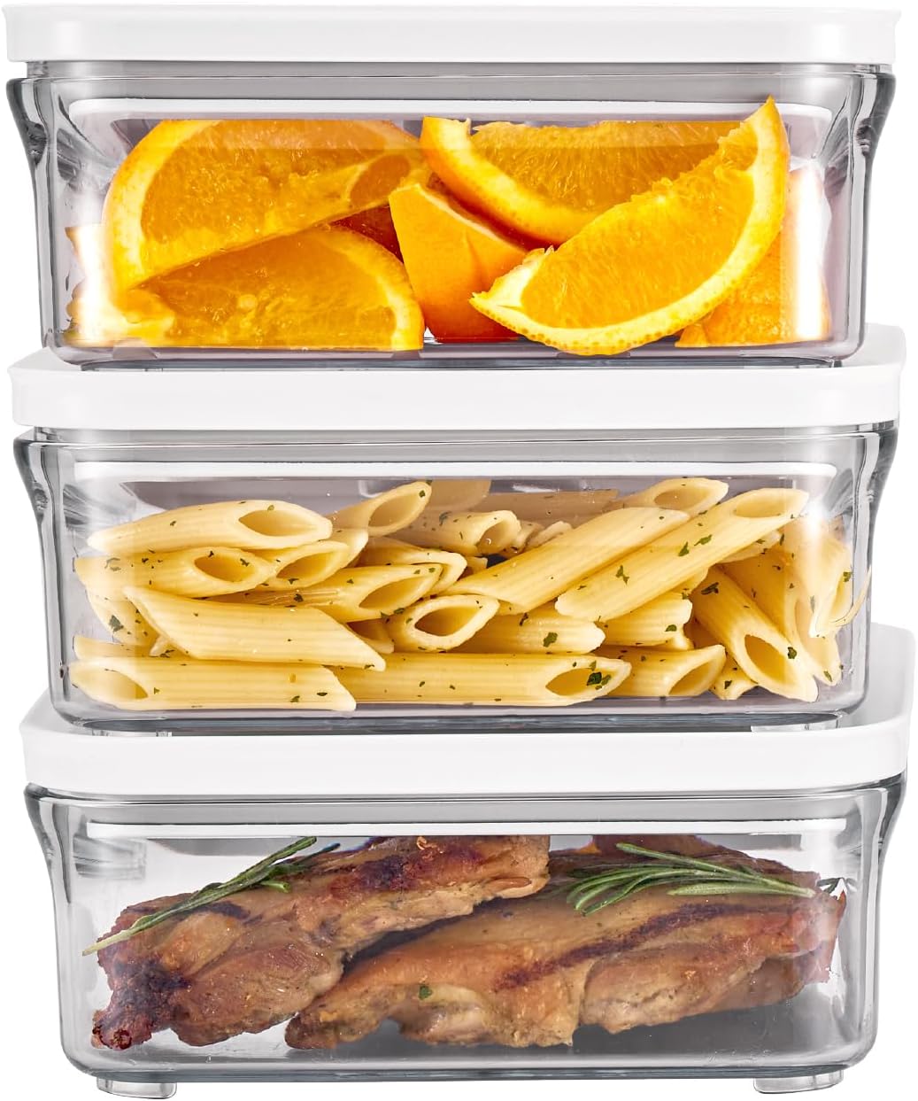 VAKUEN Premium Airtight Food Storage Container. Meal Prep 0.85qt 3pc/Set. 3pcs Container. Patented