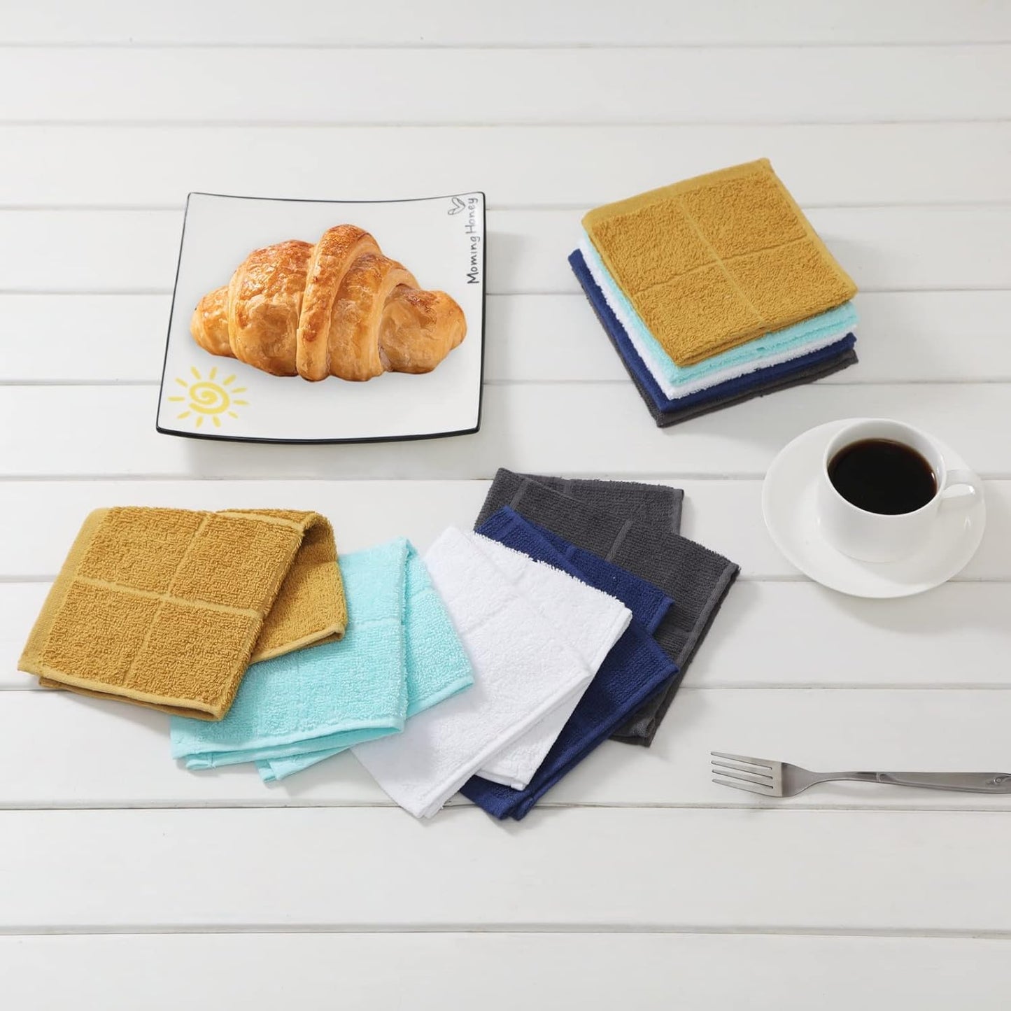 Glynniss Dishcloths Kitchen Highly Absorbent Dish Rags 100% Cotton Dish Cloths for Washing Dishes