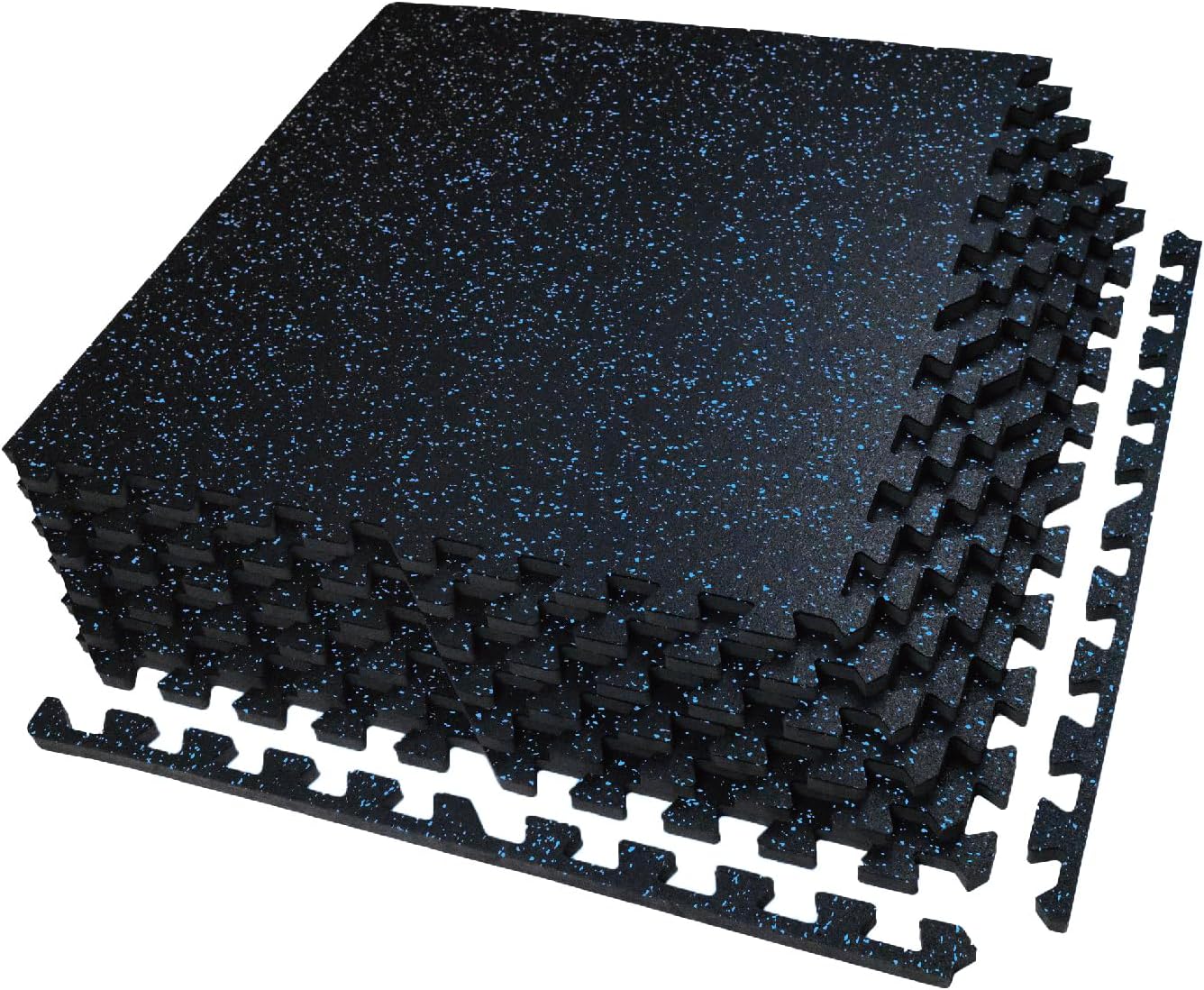 AIRHOP 0.56in Thick 24 Sq Ft Exercise Equipment Mats, 6 Tiles Upgraded Rubber Top with High Density