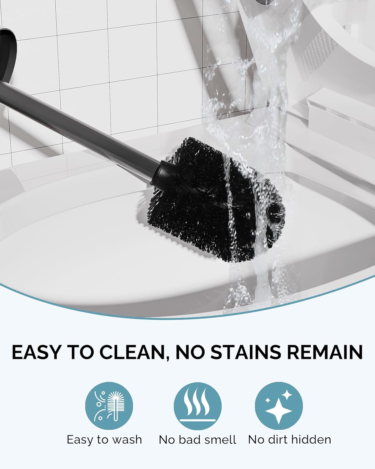 Toilet Brush and Holder Set, 2 Pack Stainless Steel Toilet Bowl Brush with Lid, Rust Proof Toilet