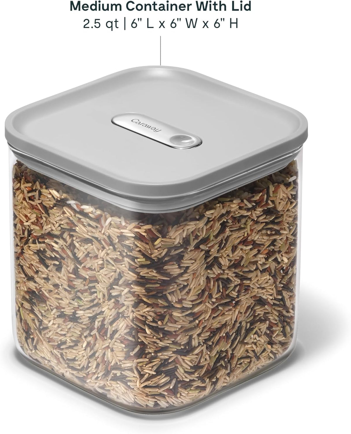 Caraway 2.5qt Glass Airtight Food Storage Container with Lid – Non-Toxic, BPA-Free Kitchen Storage