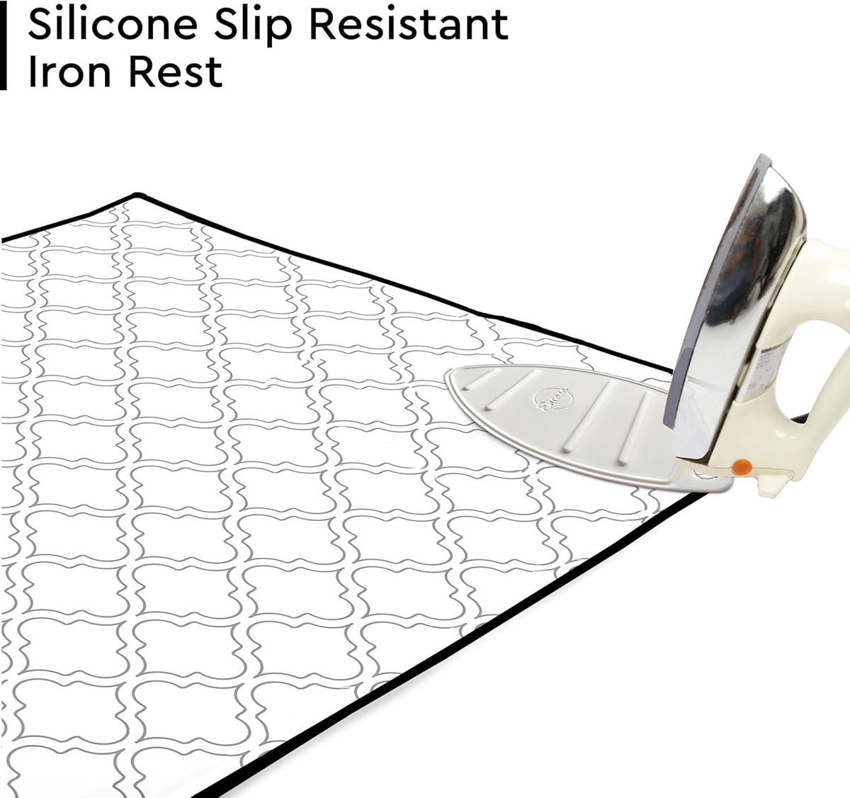 Encasa Homes Ironing Mat/Pad (Large 48"x28") with 3mm Padding & Silicone Iron Rest for Steam