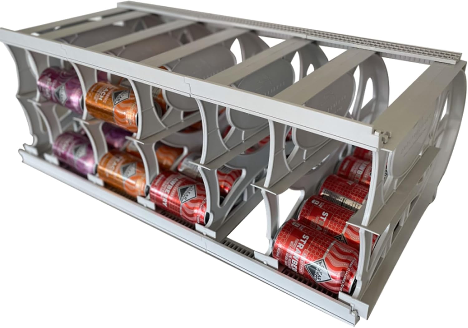 Shelf Reliance Cansolidator Pantry Plus - 2-Pack Can Organizer for Pantry, Stackable Soda Can