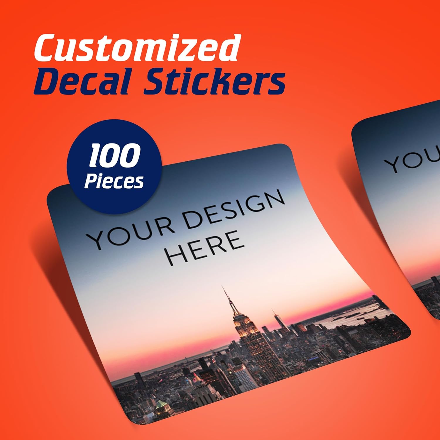 100 Custom Vinyl Stickers - Upload Your own Image, Text, Design, Logo - Personalized Logo Labels
