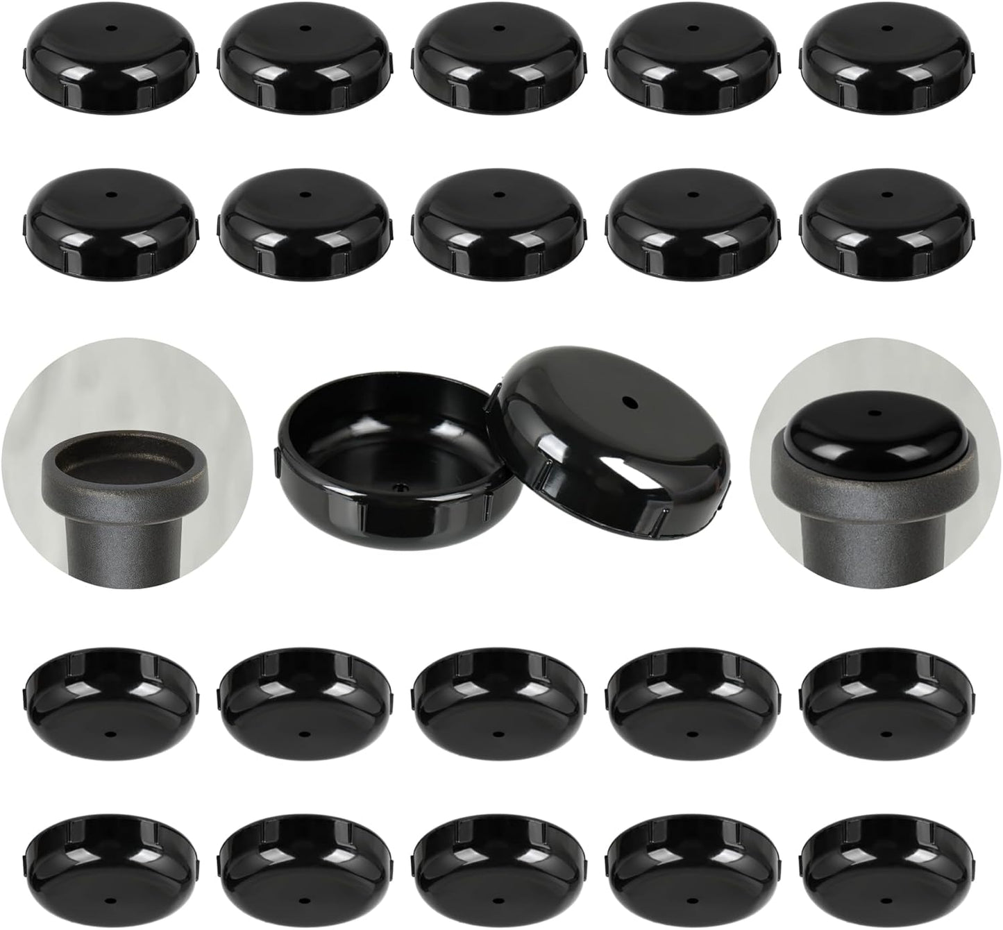 Wrought Iron Patio Furniture Feet Caps - Furnigear 1-1/2" Round Plastic Outdoor Chair Leg Caps