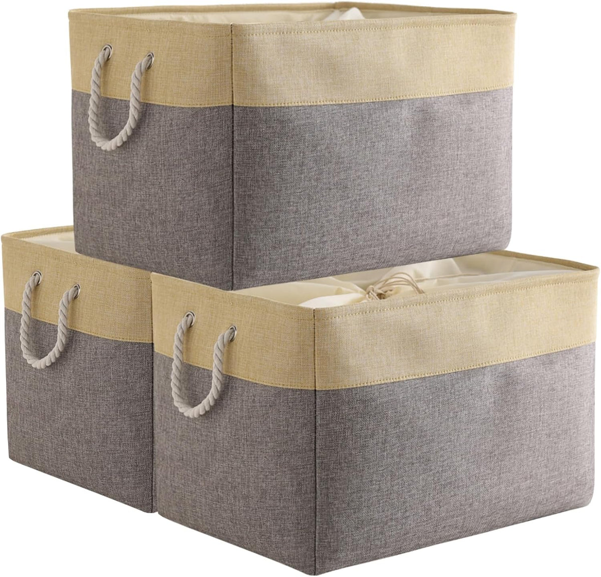 TheWarmHome Storage Bins Baskets for Organizing - Extra Jumbo 3 Pack 20.5Lx15.7Wx13.8H Sturdy