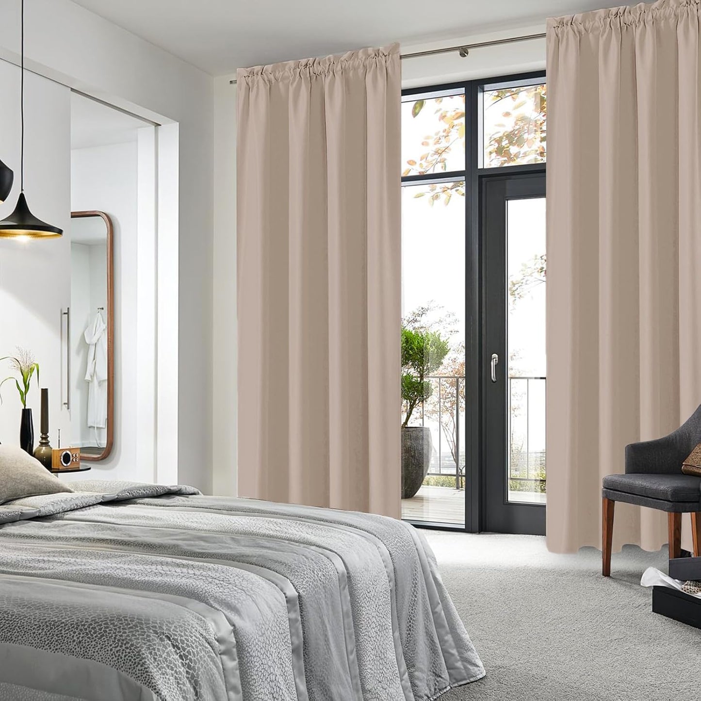 DWCN Blackout Curtains for Living Room Thermal Insulated, Energy Saving & Noise Reducing Bedroom