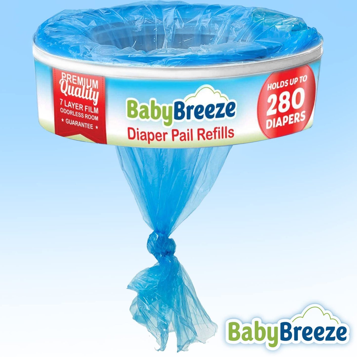 BabyBreeze Diaper Pail Refill Bags Compatible with Playtex Diaper Genie Pails Odor Absorbing Diaper