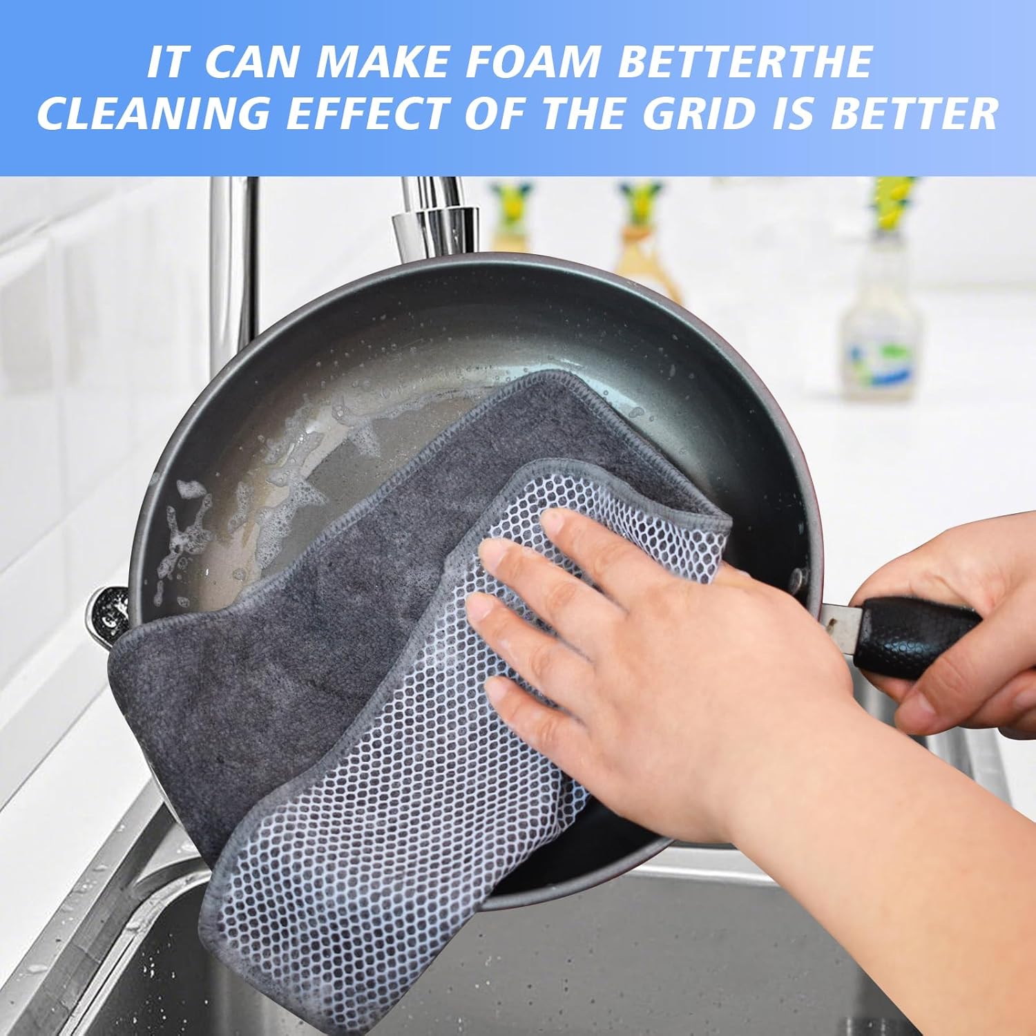 KinHwa Kitchen Washcloths for Dishes Absorbent Microfiber Dish Cloths Quick Dry Dish Rags with Poly