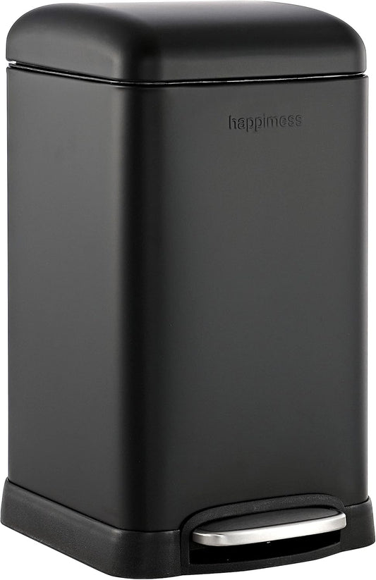 happimess HPM1012B Betty Retro Mini 3.2-Gallon Step-Open Trash Can with Soft-Close Lid, Modern