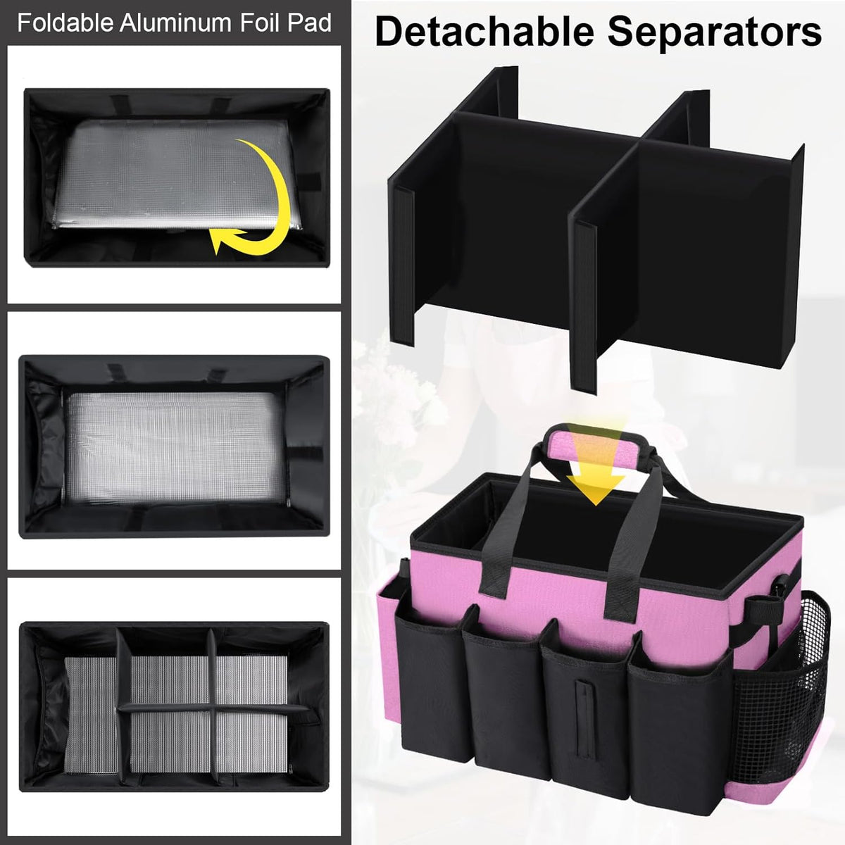 Wearable Large Cleaning Caddy Bag for Housekeeper, Clean Supply Organizer with Adjustable Shoulder