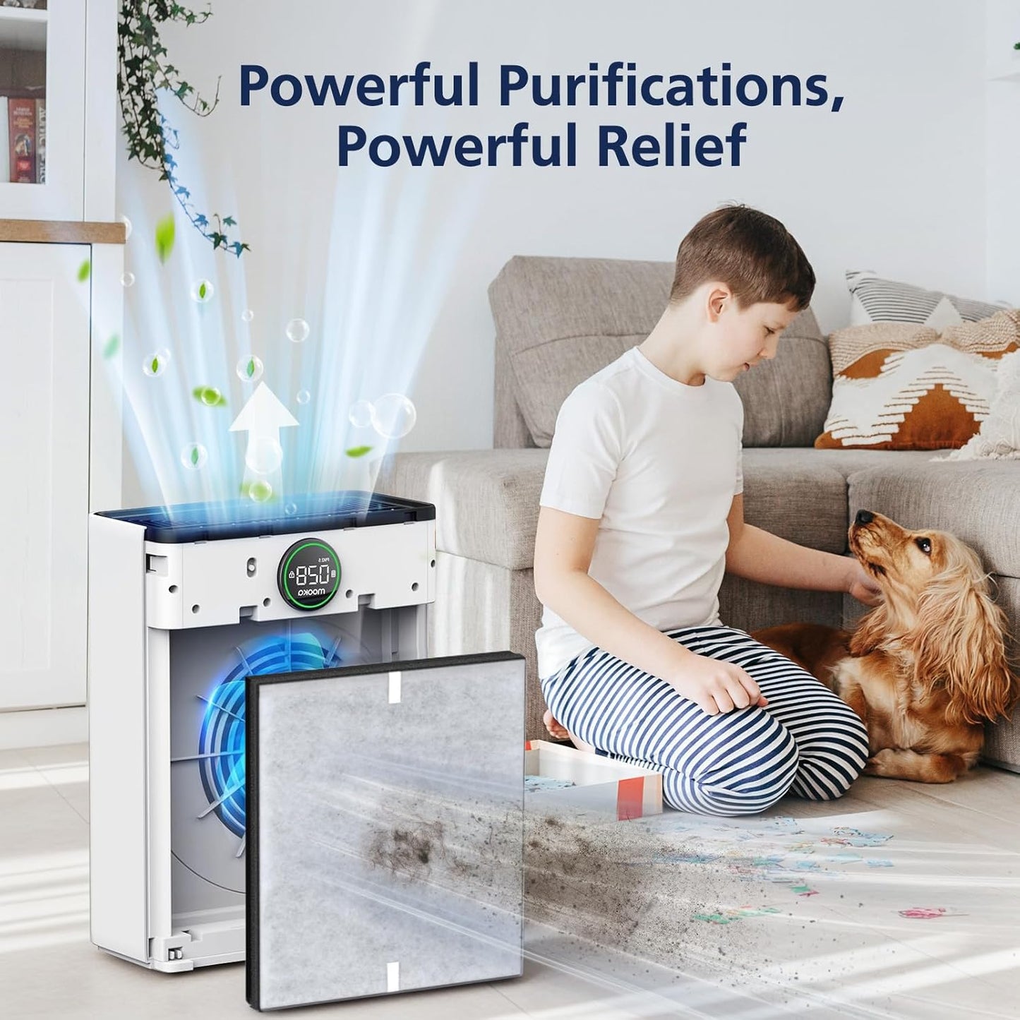 PR1 Replacement Filter for Mooka PR1 Air Purifier for Home Large Room up to 2200sq.ft, HEPA