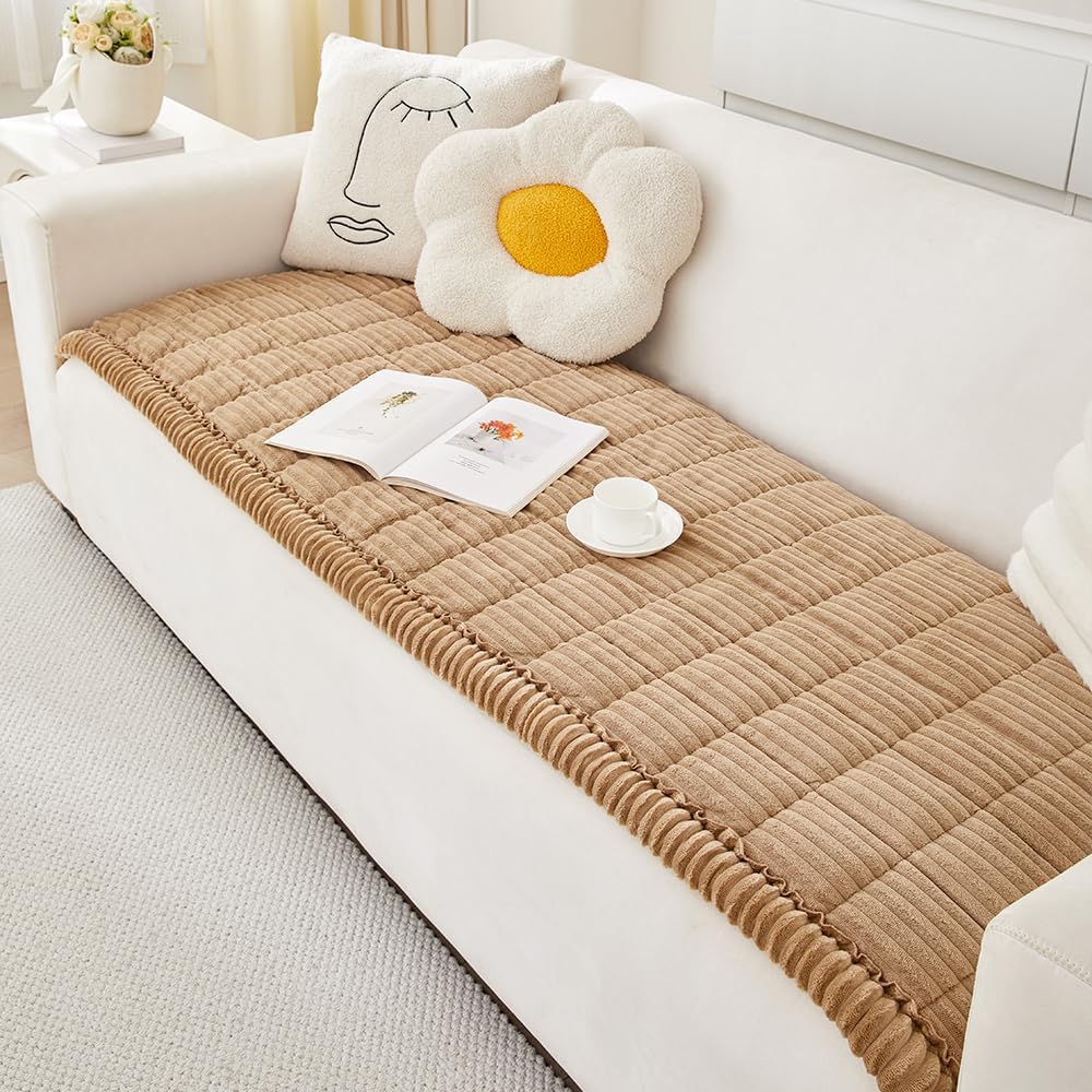 Couch Cover for Dogs Washable, Fuzzy Pet Couch Covers for 3 Cushion Sofa Pet Friendly, Non Slip