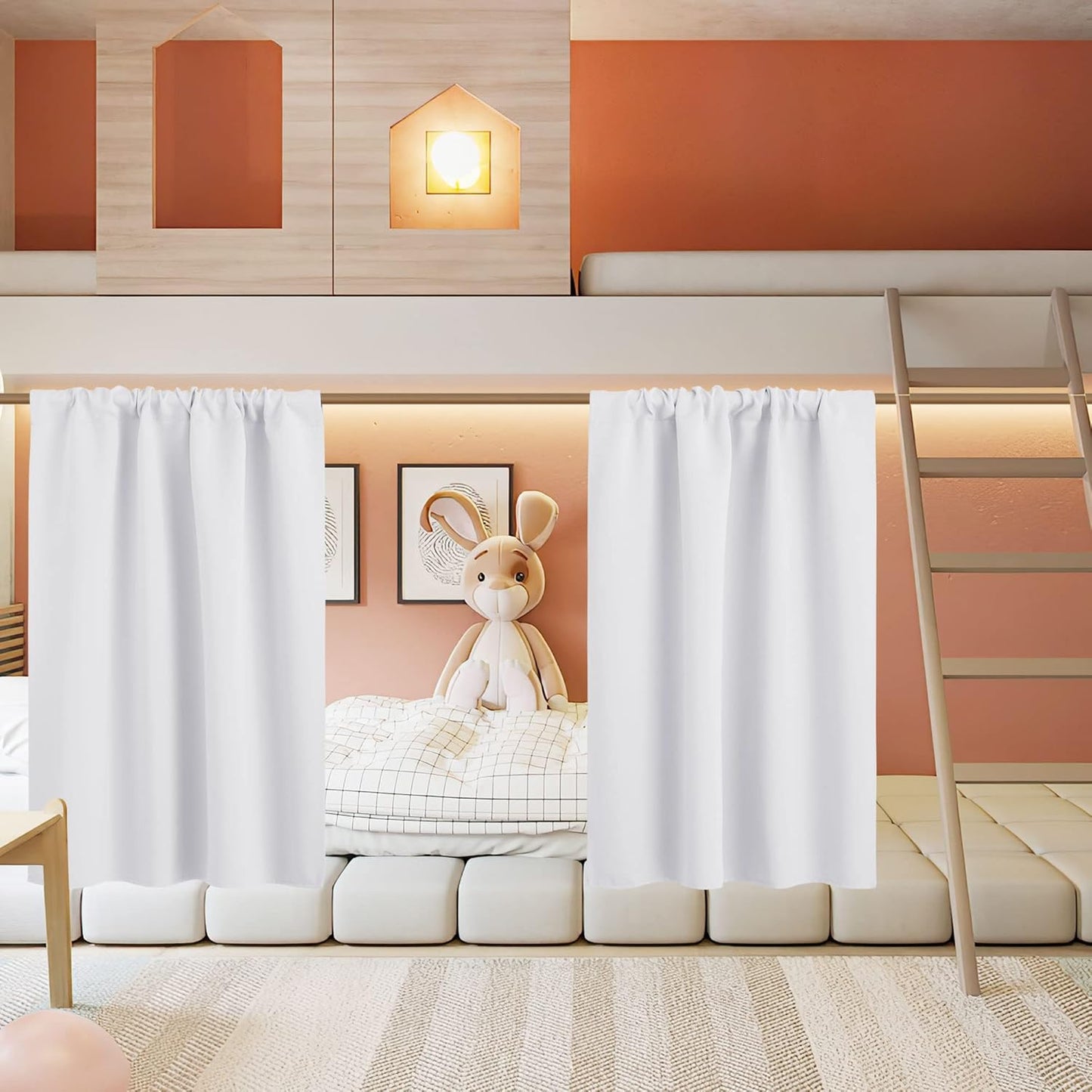 RYB HOME Short Curtains for Living Room Blackout Portable Blinds Shades for Bedroom Bathroom