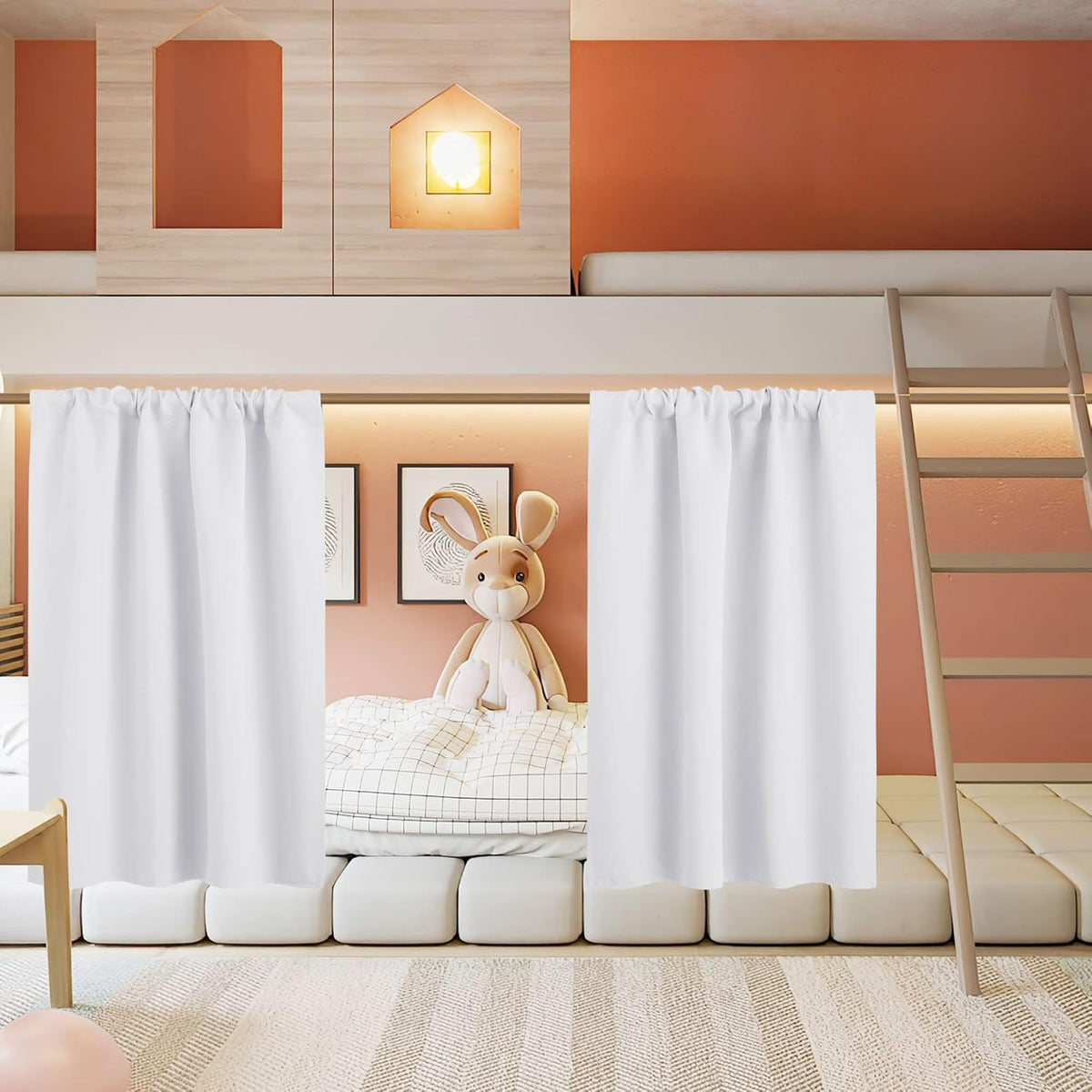 RYB HOME Short Curtains for Living Room Blackout Portable Blinds Shades for Bedroom Bathroom