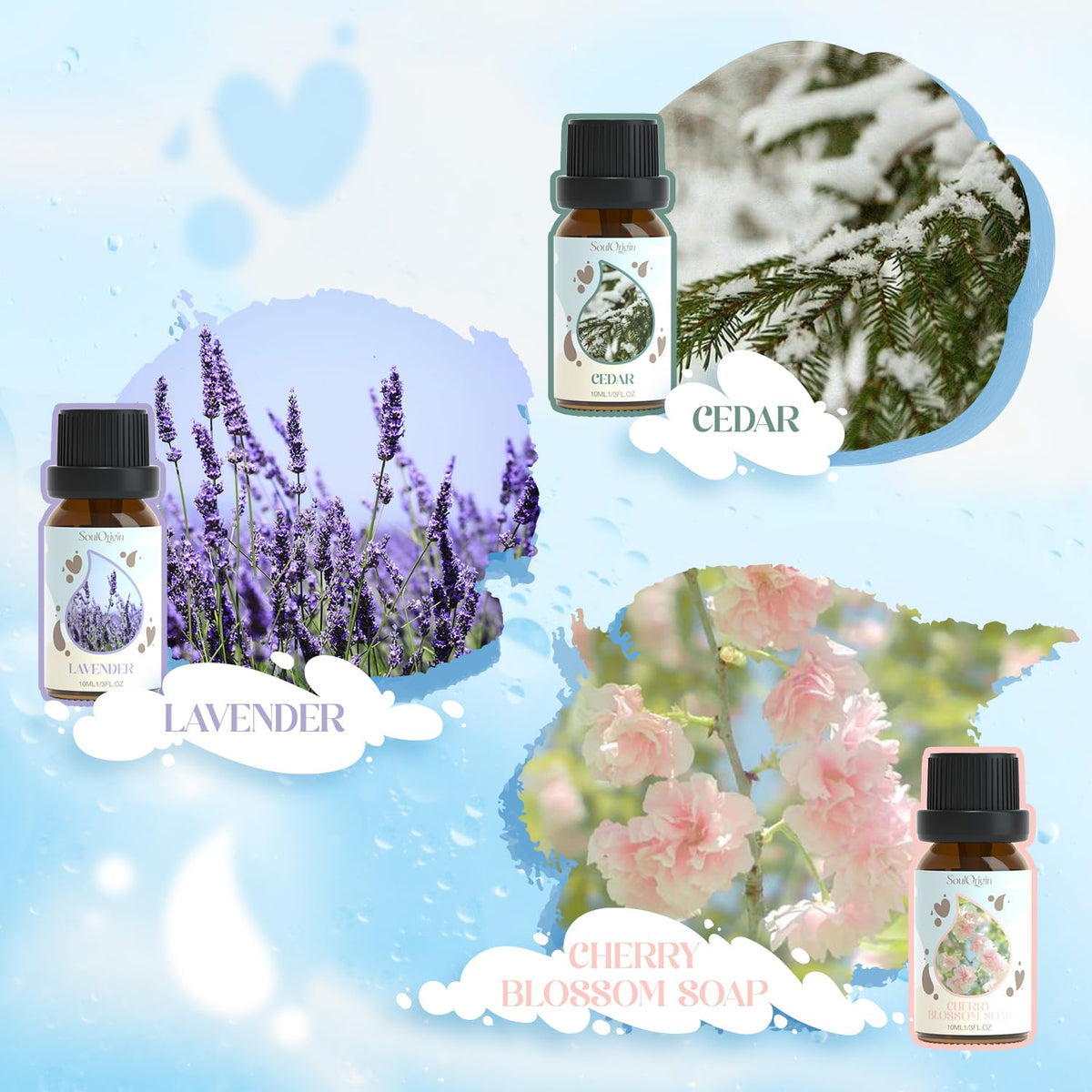 Laundry Fragrance Oils Set, Essential Oil for Diffuser, Aromatherapy Gift, Clean Scent Diffuser