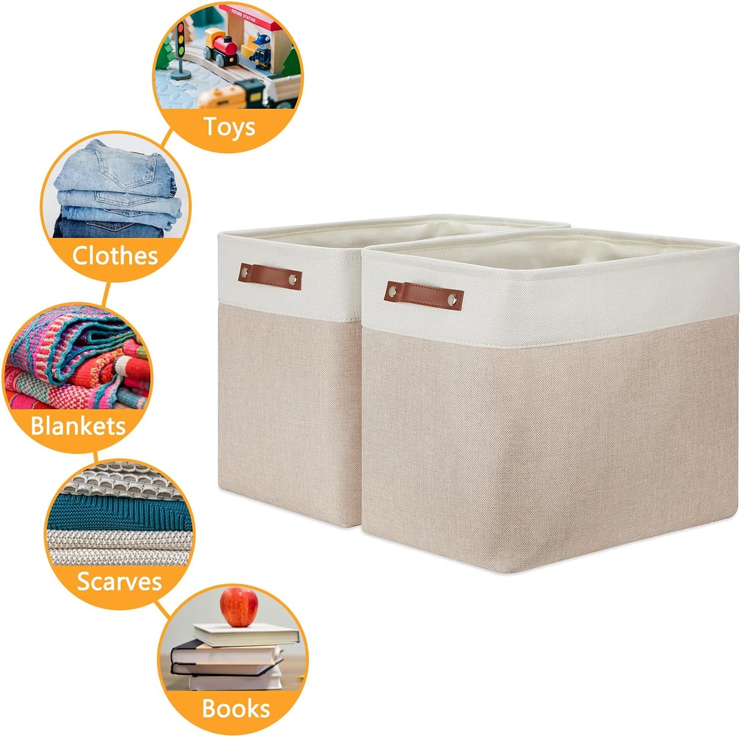 DULLEMELO Extra Large Storage Baskets, Fabric Storage Bins for Organizing Shelves Nursery Toys