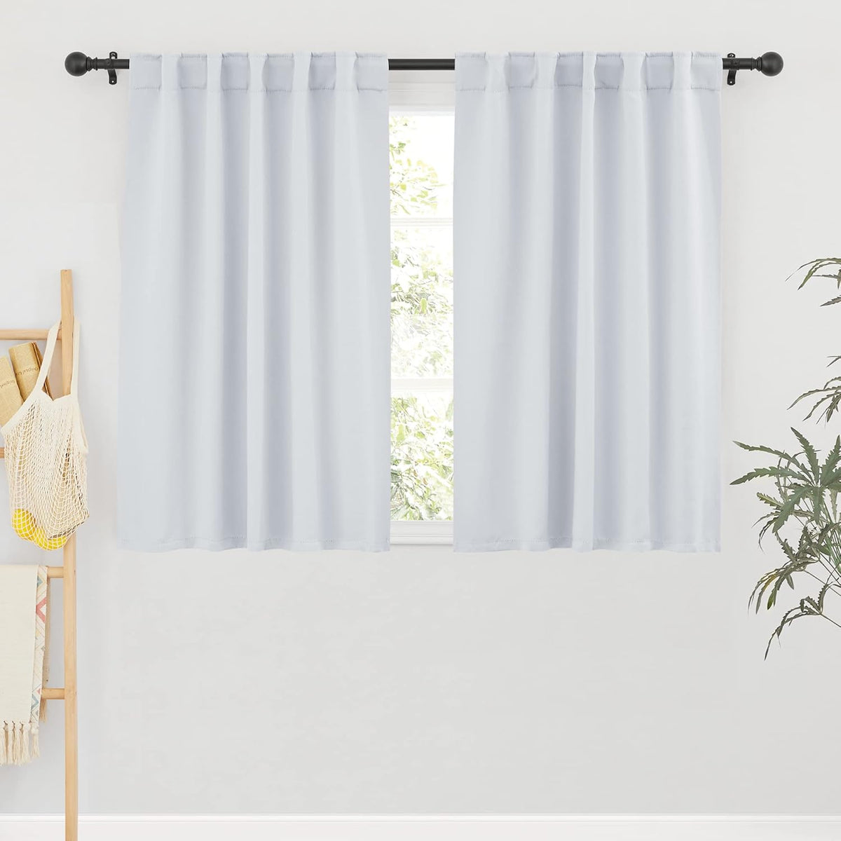 RYB HOME White Curtains for Bedroom - Room Darkening Curtains for Kitchen Cafe, Insulated Energy