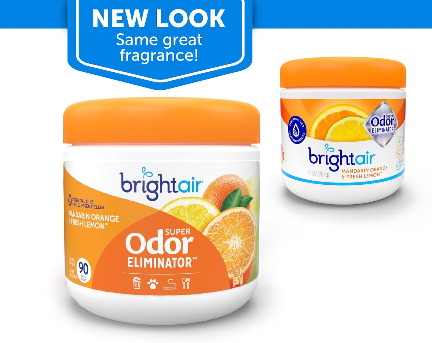 Bright Air 14 oz. Super Odor Eliminator, For Medium-Size Spaces, Mandarin Orange and Fresh Lemon