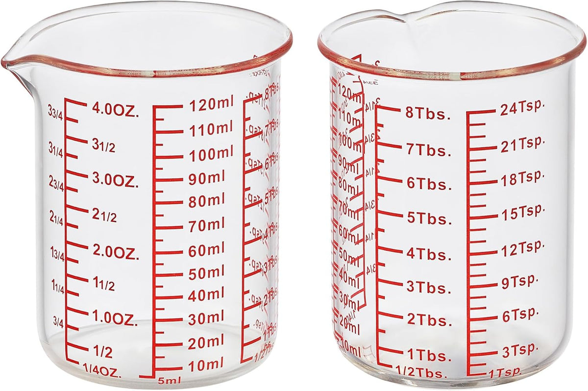 High Borosilicate Glass Measuring Cup-V-Shaped Spout，Glass Measuring Beaker for Kitchen or