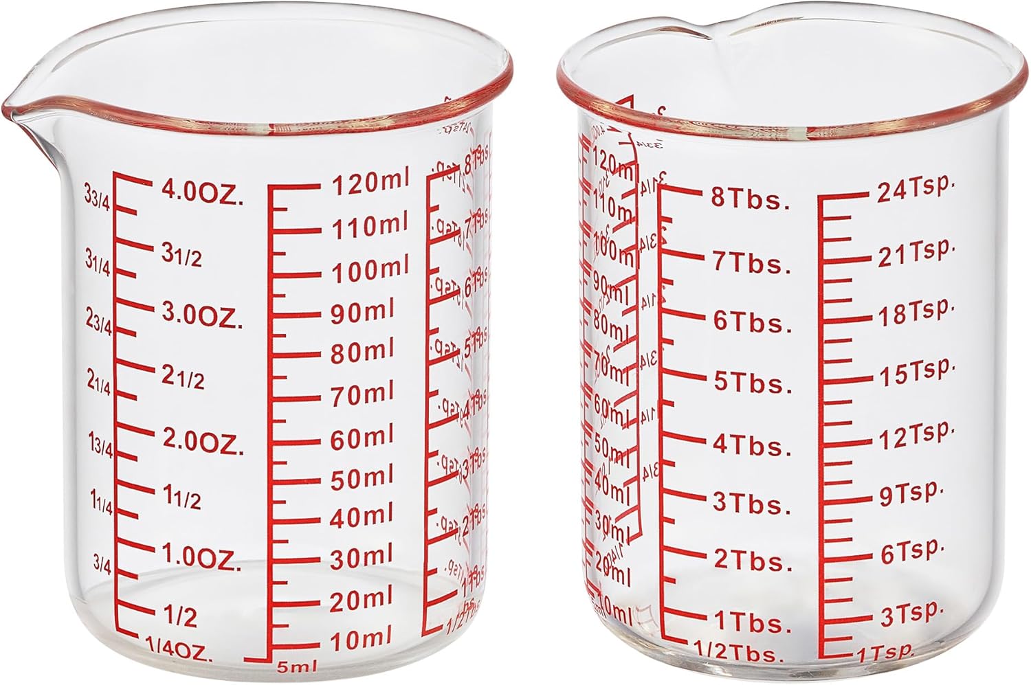 High Borosilicate Glass Measuring Cup-V-Shaped Spout，Glass Measuring Beaker for Kitchen or