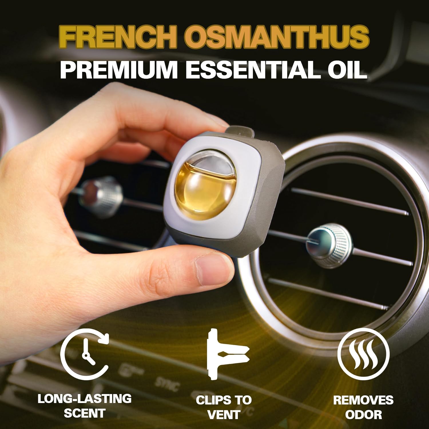 Air Jungles French Osmanthus Scent Car Air Freshener Clip, 6 Vent Clips, 4ml Each, Long Lasting Air