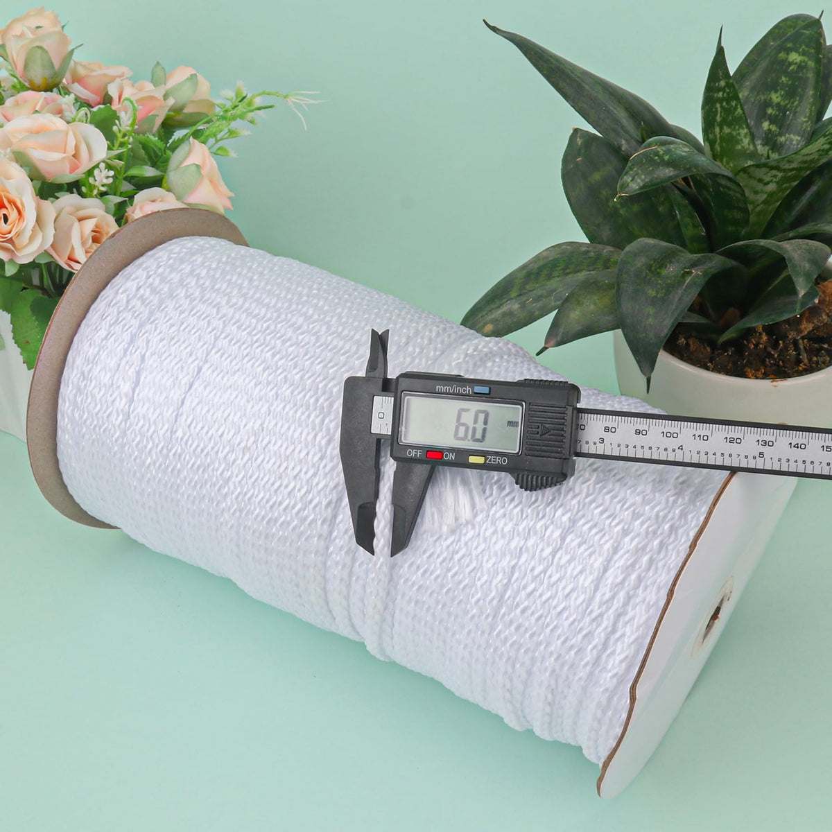 1/4 Inch White Polyester Rope - 500 Foot White Low Stretch Polyester Rope for Hiking, Kayaking