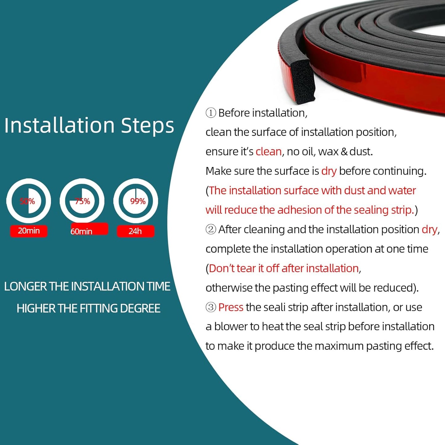 Rectangle Foam Rubber Seal, Self-Adhesive EPDM Foam Rubber Weather Stripping for Boat, Auto, RV