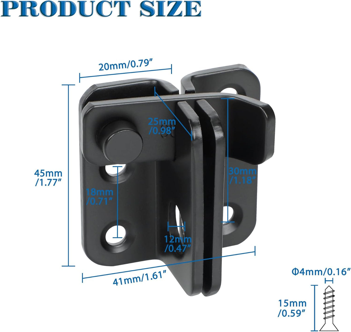 Alise Flip Latch,Gate Latches Slide Bolt Latch Safety Door Lock Catch for Barn Cabinet Pet Cage