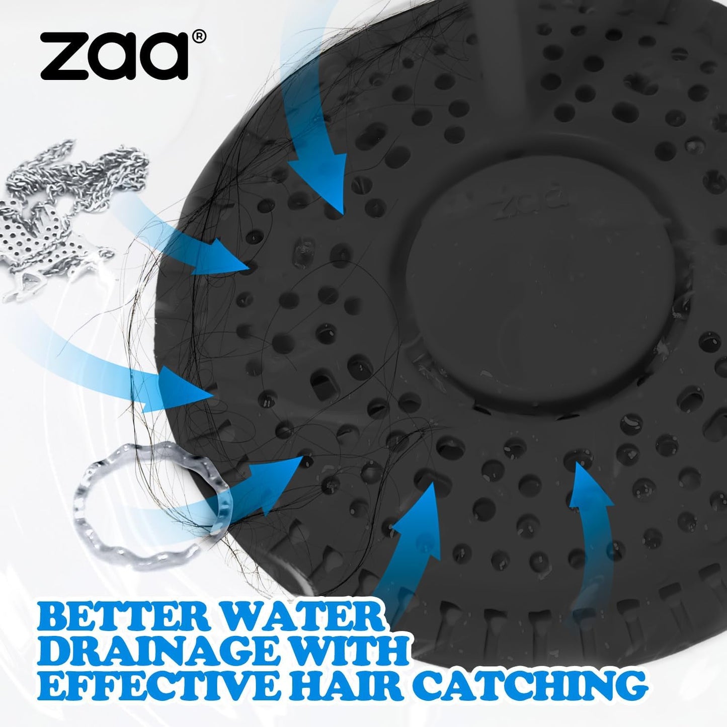 zaa Shower Drain Hair Catcher, Upgraded 2Pack Premium Silicone Drain Protector & Shower Drain Cover
