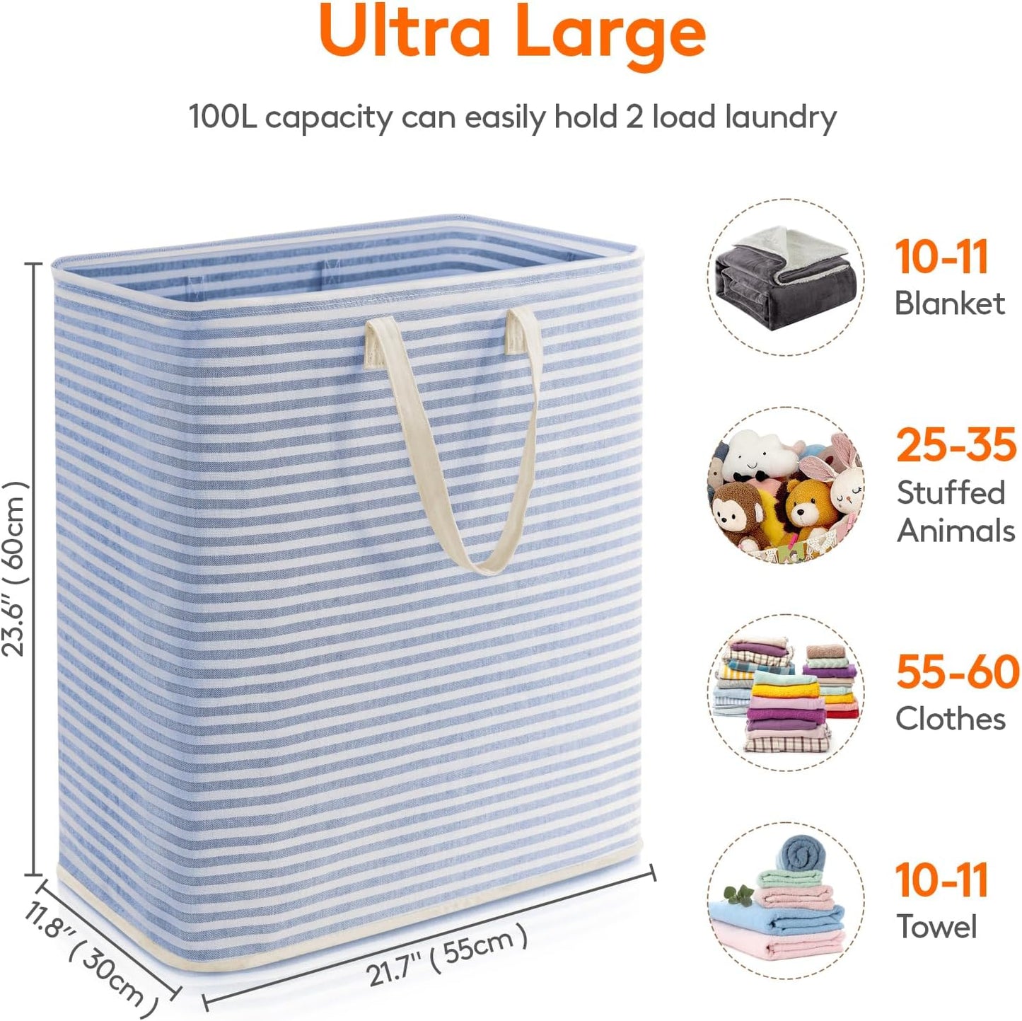 Lifewit Laundry Hamper Large Collapsible Laundry Basket, Freestanding Waterproof Clothes Hamper