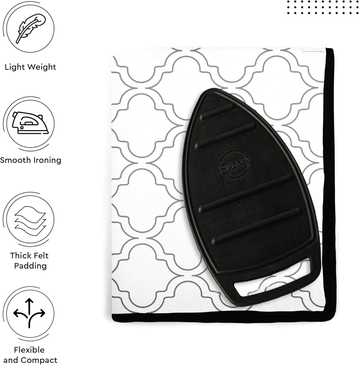 Encasa Homes Ironing Mat/Pad (Large 48"x28") with 3mm Padding & Silicone Iron Rest for Steam