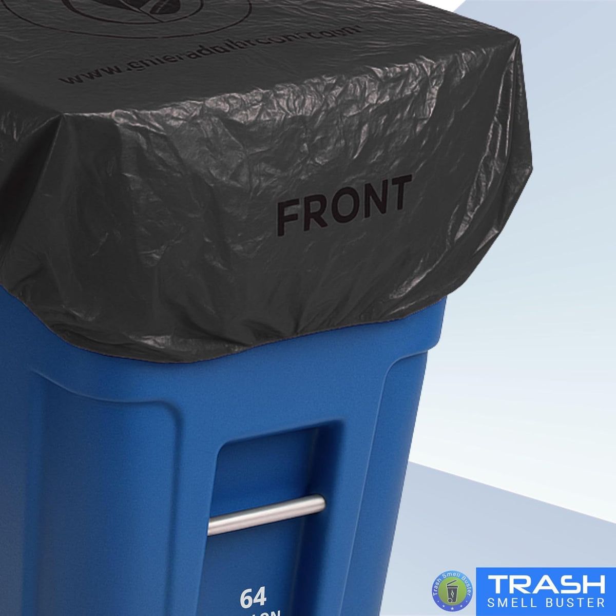 Outdoor Trash Can Cover Odor Eliminating Bag with Elastic Band Lemon Scented Durable 64 Gallon 3