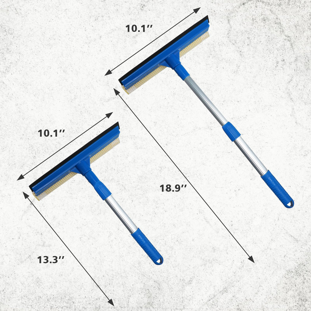 Professional Window Squeegee,2 in 1 Squeegee Window Cleaner with Long Stainless Steel Handle,Sponge