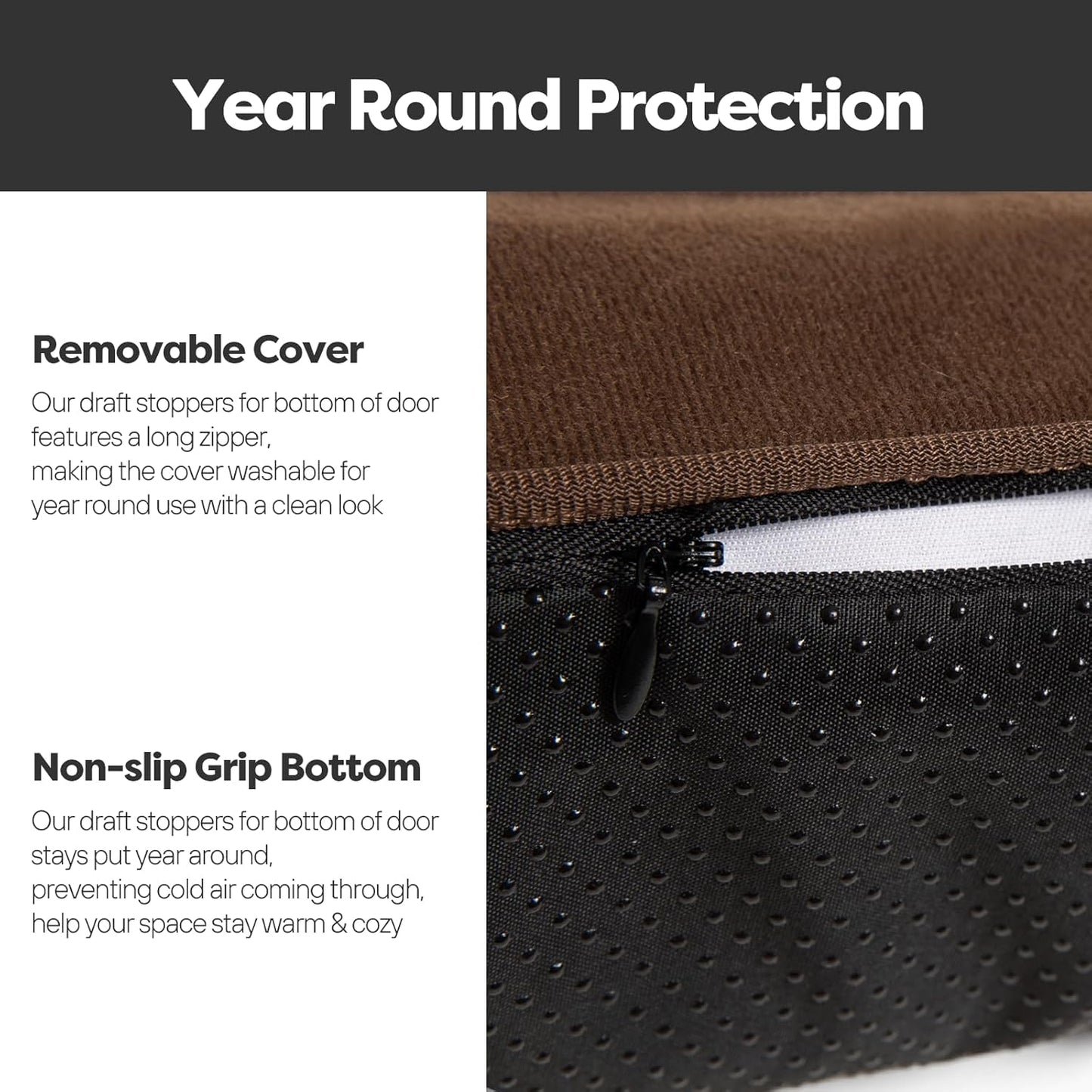 Weighted Door Draft Stopper for Front Door, Easy to Use Heavy 38 Inch Door Bottom Winter Cold Air