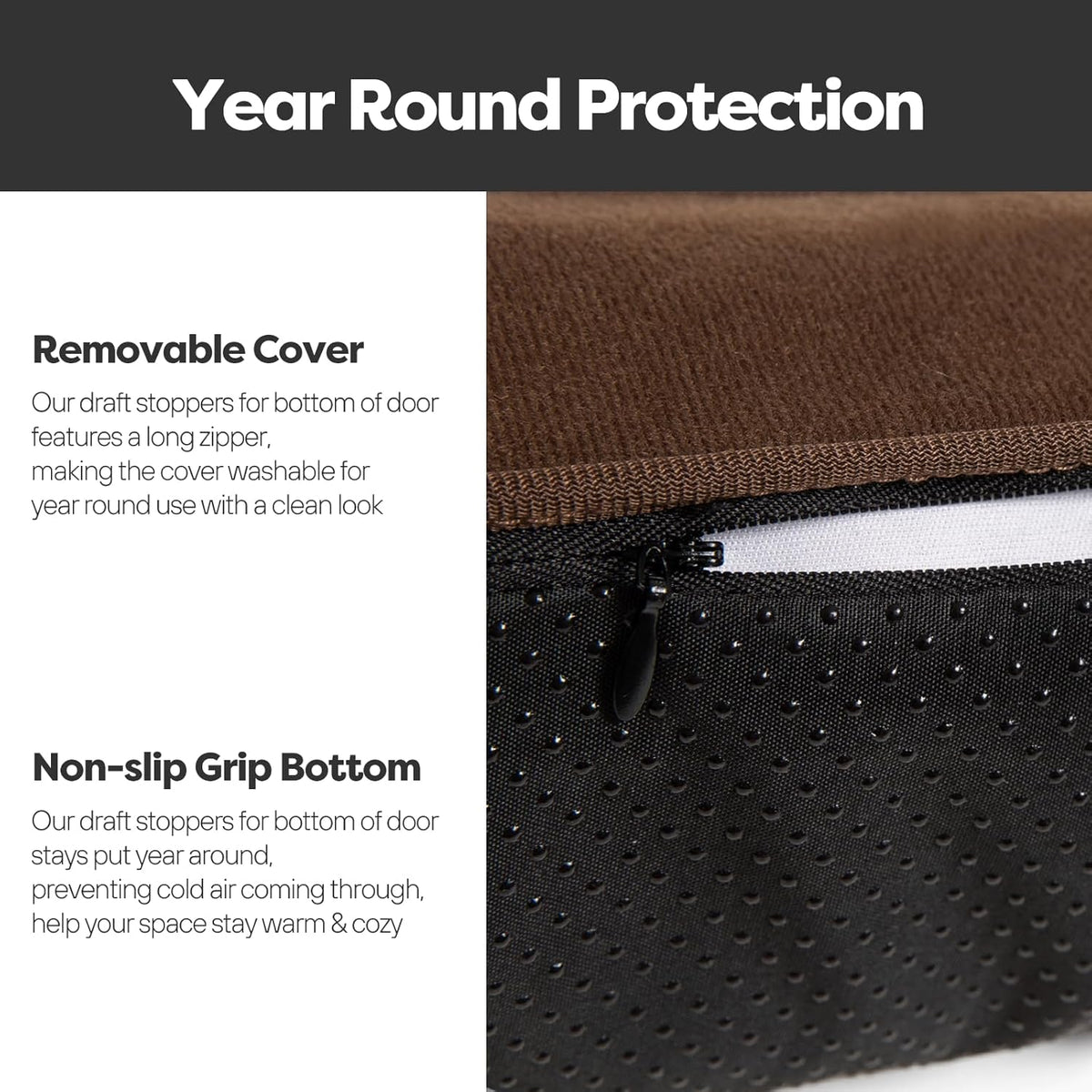 Weighted Door Draft Stopper for Front Door, Easy to Use Heavy 38 Inch Door Bottom Winter Cold Air