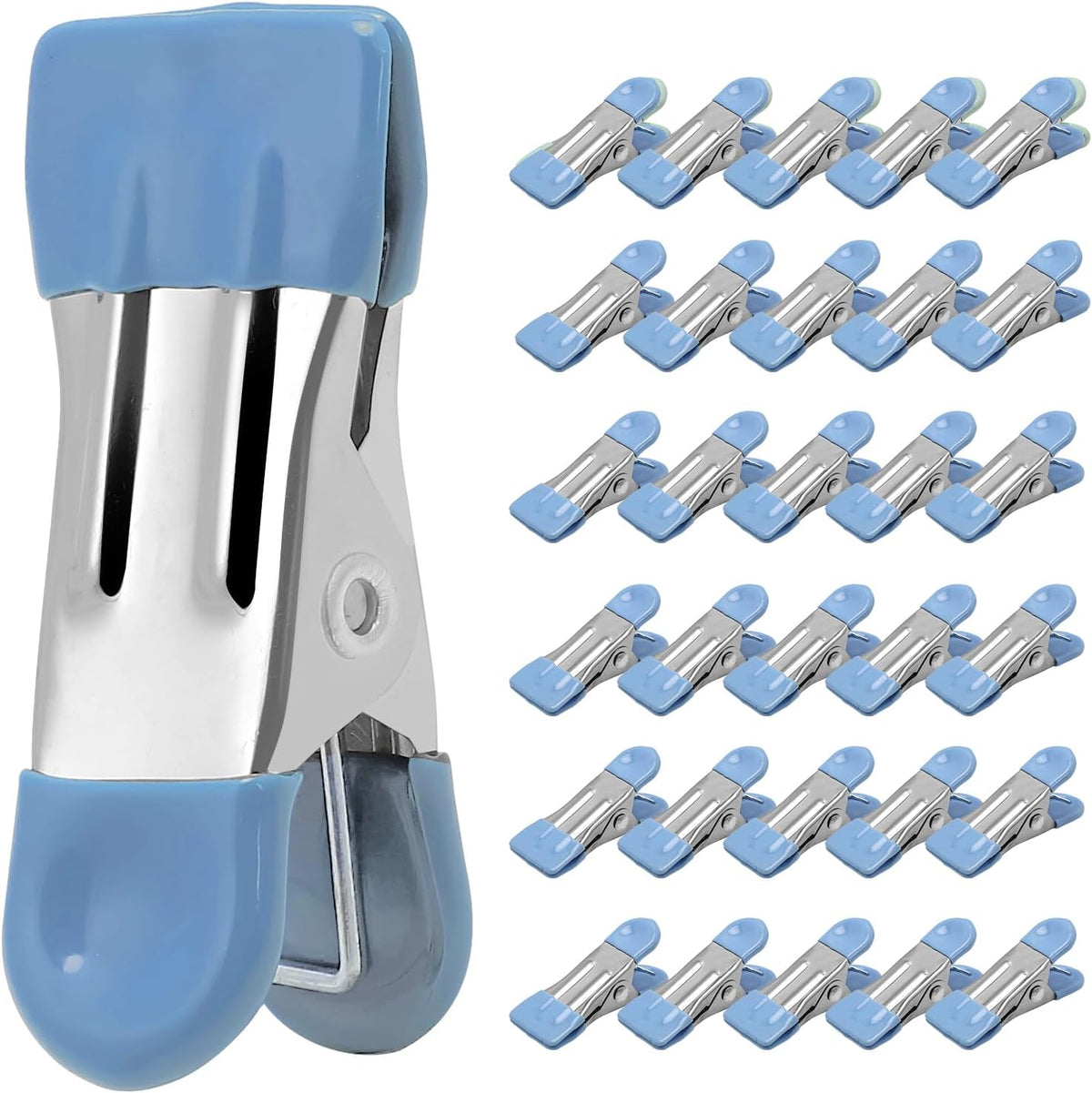Clothes Pins Heavy Duty 30 Pack - 2.17 Inch Metal Chip Clips, Clothespins for Photo Drying